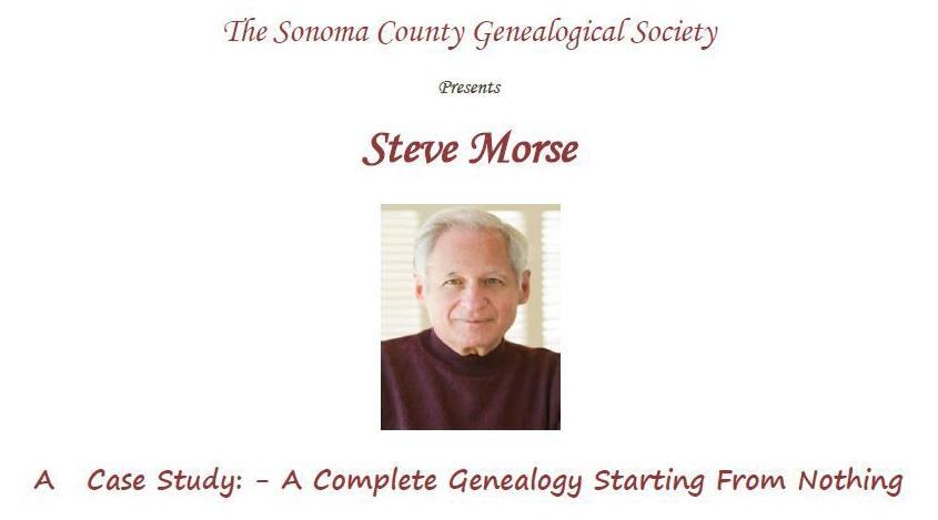 The Sonoma County Genealogical Society Flyer
